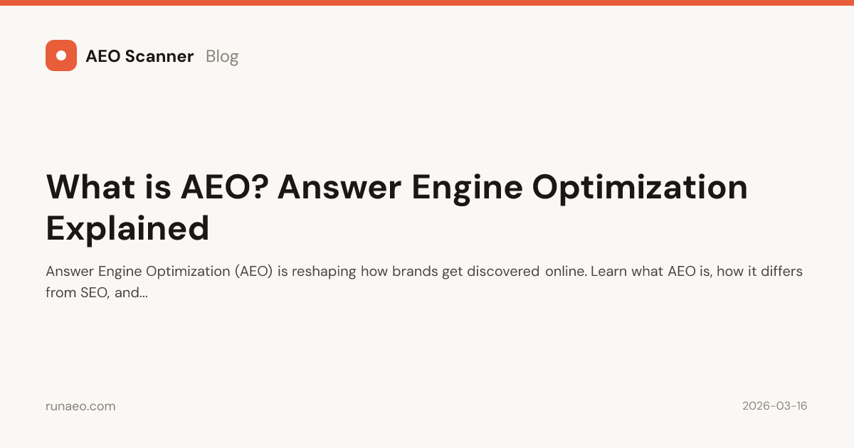 What is AEO? Answer Engine Optimization Explained | RunAEO